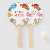 Éventail Dino Party Cute Dinosaur fête d'anniversaire (Devant et derrière)