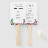 Éventail Dinosaur 2 Grooms Gay Wedding Day Program (Devant et derrière)