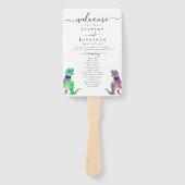 Éventail Dinosaur Two Grooms Gay Wedding Ceremony (Devant)