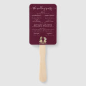 Éventail Dinosaur Wedding Ceremony Burgundy Wine Blush Pink (Dos)