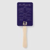 Éventail Dinosaur Wedding Ceremony Navy Blue Blush Pink (Dos)