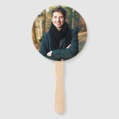 Éventail Diplôme noir et or - photo de l'étudiant (Dos)