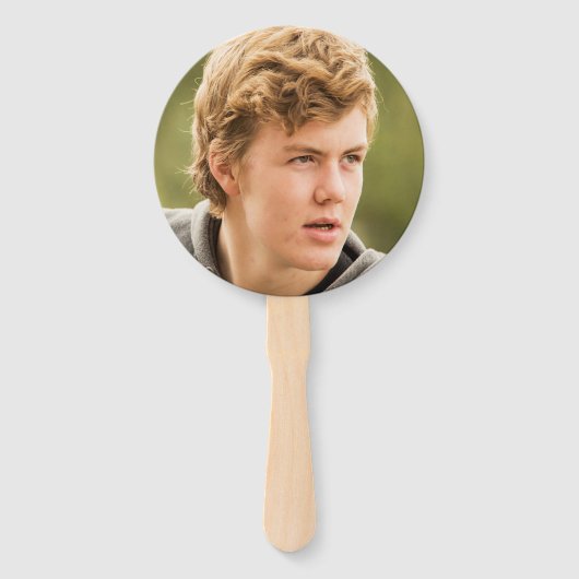 Éventail Diplômé photo noir or (Dos)