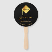 Éventail Diplômé photo noir or (Devant)