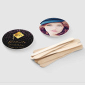 Éventail Diplôme photo noir or violet (Non-assemblé)