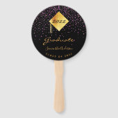 Éventail Diplôme photo noir or violet (Devant)