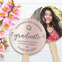 Diplôme photo Rose Rose Gold Coeurs Casquette