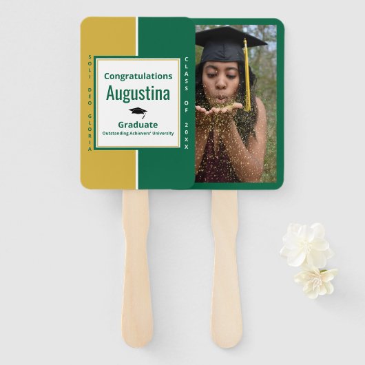 Éventail Diplômé Photo SOLI DEO GLORIA Diplôme (Devant et derrière)