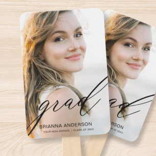 Éventail Diplômé Simple Script Moderne Photo Minimaliste