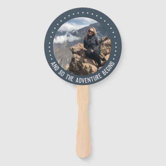 Éventail Diplômée Photo Aventure Commence Graduation Blue (Devant)