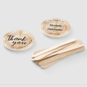 Éventail Disque de bois Merci coupé pour le Mariage rustiqu (Non-assemblé)