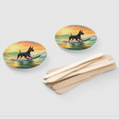 Éventail Doberman Beach Surf Peinture (Non-assemblé)