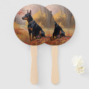Éventail Doberman en automne Feuilles automne Inspire