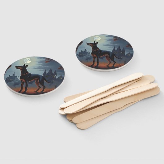 Éventail Doberman Halloween effraie (Non-assemblé)