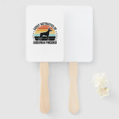 Éventail Doberman Pinscher Graphique Vintage Coucher de Sol (Devant et derrière)
