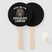 Éventail Dog Lover | Kiss Me I'm Chocolat Labrish (Devant et derrière)