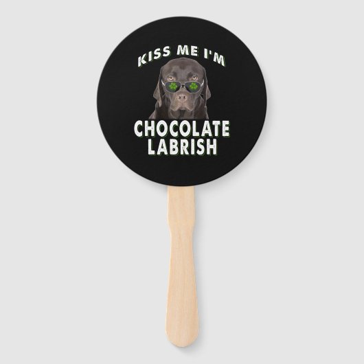 Éventail Dog Lover | Kiss Me I'm Chocolat Labrish (Devant)