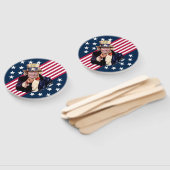 Éventail Donald Trump en tant qu'oncle Sam ~ Stars & Stripe (Non-assemblé)