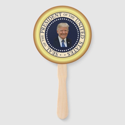 Éventail Donald Trump Souriant ~ Cerclé Par Les Étoiles ~ 2 (Dos)