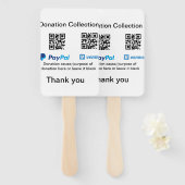 Éventail Donation Collection conseil pot ajouter votre q r  (Devant et derrière)