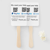 Éventail Donation Collection conseil pot ajouter votre q r (Devant et derrière)