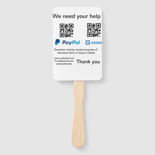 Éventail Donation Collection conseil pot ajouter votre q r (Devant)