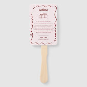 Éventail Doodart rétro lunaire | Bienvenue Mariage (Devant)