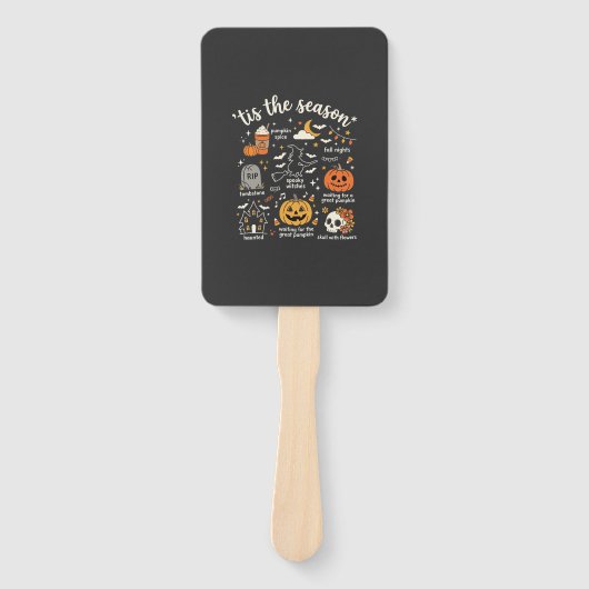 Éventail Doodle de Halloween C'est la saison design sorcièr (Devant)