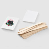 Éventail Doodle noir Labradoodle Noël Arbre de Noël Lumière (Non-assemblé)