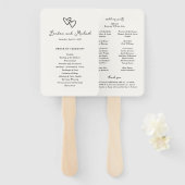 Éventail Doodle Programme de mariage moderne Doodle Hand Dr (Devant et derrière)