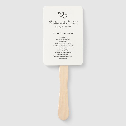 Éventail Doodle Programme de mariage moderne Doodle Hand Dr (Devant)