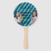 Éventail Doodles Black Blue and Lime Green Graduation (Devant)