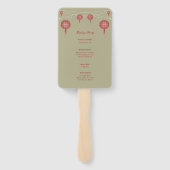 Éventail Double Happiness Lanterns Programme de Mariage Chi (Dos)