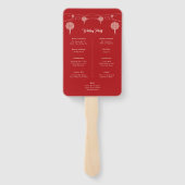 Éventail Double Happiness Lanterns Programme de Mariage Chi (Dos)