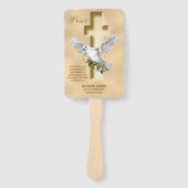 Éventail Dove Cross Scripture personnalisée Verse Church (Devant)