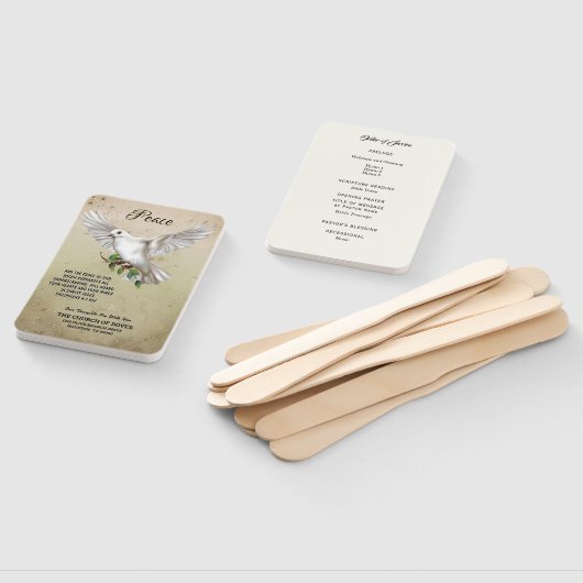 Éventail Dove of Peace Programme de couplets d'écriture per (Non-assemblé)