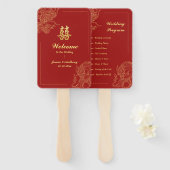 Éventail Dragon Phoenix Programme traditionnel de mariage c (Devant et derrière)