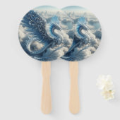 Éventail Dragon superbe entouré de nuages (Devant et derrière)