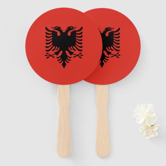 Éventail Drapeau albanais (Devant et derrière)