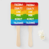 Éventail Drapeau arc-en-ciel gay lesbienne LGBT (Devant et derrière)