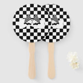 Éventail Drapeau Checker et voitures de course (Devant et derrière)