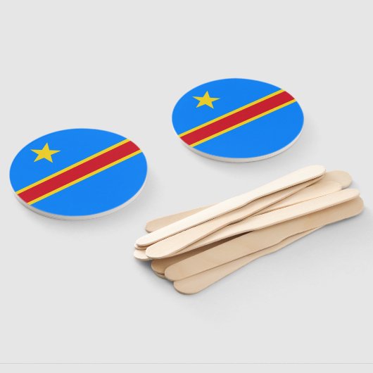 Éventail Drapeau Congo Kinshasa (Non-assemblé)