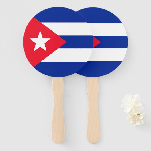 Éventail Drapeau Cuba (Devant et derrière)