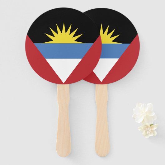 Éventail Drapeau d'Antigua-et-Barbuda (Devant et derrière)