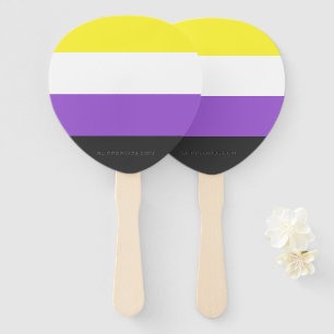 Éventail Drapeau de fierté non binaire de SlipperyJoe's jau