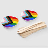 Éventail Drapeau de fierté Progress Pride de SlipperyJoe si (Non-assemblé)