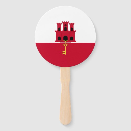 Éventail Drapeau de Gibraltar (Devant)