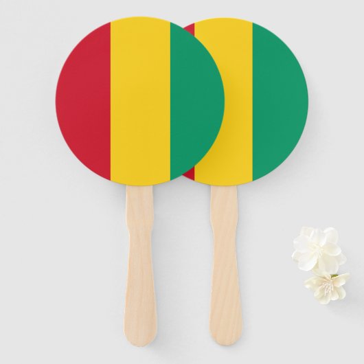 Éventail Drapeau de Guinée (Devant et derrière)