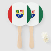 Éventail Drapeau de la Fédération de Bosnie (Devant et derrière)