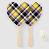 Éventail Drapeau de la Fierté Plaid Non binaire Boho Eclect (Devant et derrière)